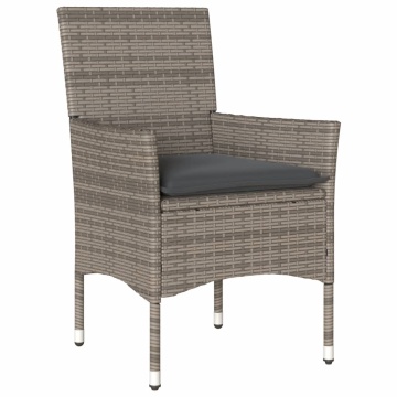 Set mobilier grădină cu perne 5 piese gri poliratan/lemn acacia - Img 3