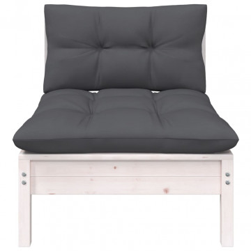 Set mobilier grădină cu perne, 5 piese, lemn masiv de pin - Img 8