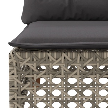 Set mobilier grădină cu perne, 6 piese, gri, poliratan - Img 8