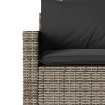 Set mobilier grădină cu perne, 6 piese, gri, poliratan - Img 5