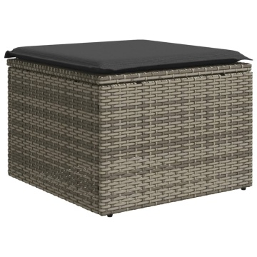 Set mobilier grădină cu perne, 6 piese, gri, poliratan - Img 5