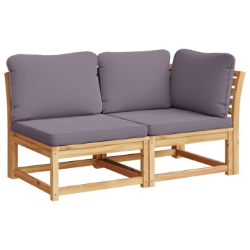 Set mobilier grădină cu perne, 6 piese, lemn masiv acacia - Img 3