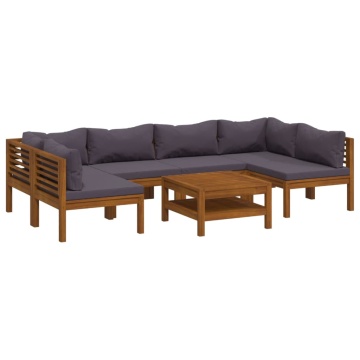 Set mobilier grădină cu perne, 7 piese, lemn masiv de acacia - Img 2