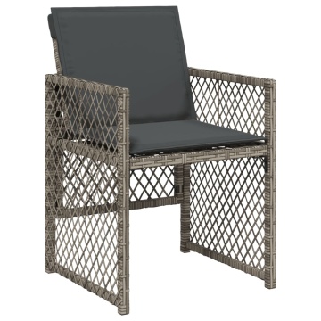 Set mobilier grădină cu perne, 9 piese, gri, poliratan - Img 4