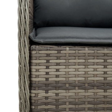 Set mobilier grădină cu perne, 9 piese, gri, poliratan - Img 8