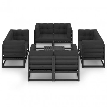 Set mobilier grădină cu perne, 9 piese, lemn masiv pin - Img 2