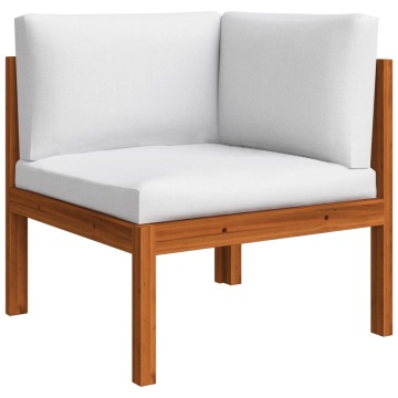 Set mobilier grădină cu perne, crem, 6 piese, lemn masiv acacia - Img 4