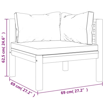 Set mobilier grădină cu perne crem, 6 piese, lemn masiv acacia - Img 7