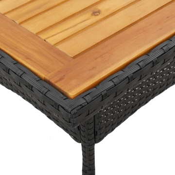 Set mobilier grădină perne 3 piese negru poliratan/lemn acacia - Img 5