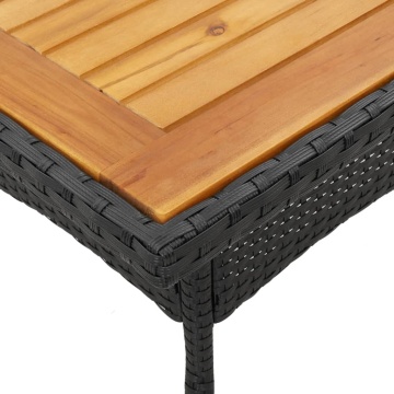 Set mobilier grădină perne 5 piese negru poliratan/lemn acacia - Img 5