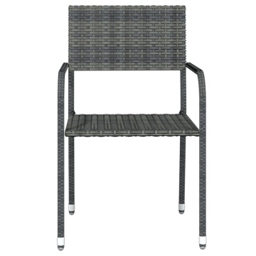 Set mobilier pentru grădină, 3 piese, gri - Img 4