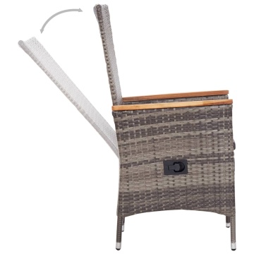 Set mobilier pentru grădină, cu perne, 3 piese, gri - Img 8