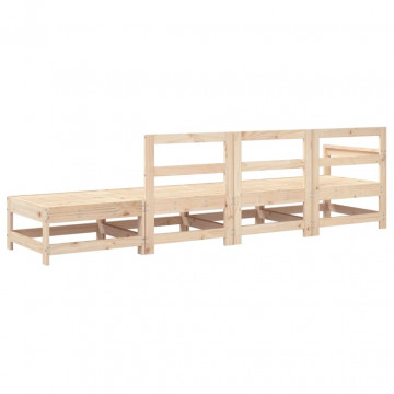 Set mobilier relaxare de grădină, 4 piese, lemn masiv de pin - Img 3