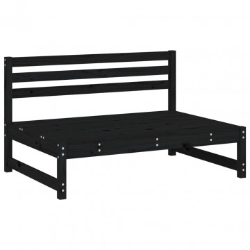 Set mobilier relaxare grădină, 2 piese, negru, lemn masiv pin - Img 4