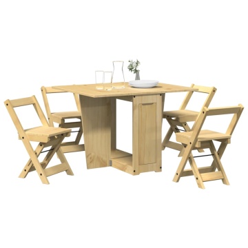 Set mobilier tip fluture Corona, pliabil 5 piese maro lemn pin - Img 1