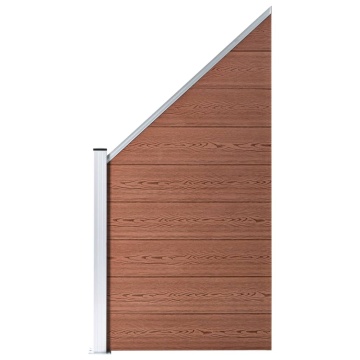 Set panouri gard, 1 pătrat + 1 oblic, maro, 273x186 cm, WPC - Img 2