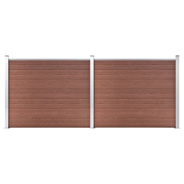 Set panouri gard, 353x146 cm, maro, WPC - Img 1