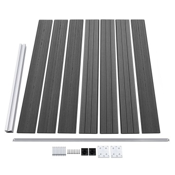 Set panouri gard, 353x146 cm, negru, WPC - Img 8