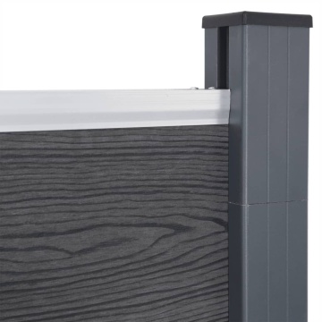 Set panouri pentru gard, gri, 180x186 cm, WPC - Img 8