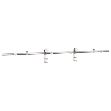 Set piese pentru ușă glisantă, argintiu, 183 cm oțel inoxidabil - Img 6