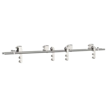 Set piese pentru ușă glisantă, argintiu, 183 cm oțel inoxidabil - Img 2