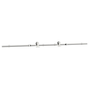 Set piese pentru ușă glisantă, argintiu, 200 cm oțel inoxidabil - Img 4