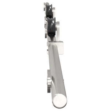 Set piese pentru ușă glisantă, argintiu, 200 cm oțel inoxidabil - Img 5