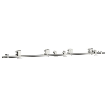 Set piese pentru ușă glisantă, argintiu, 200 cm oțel inoxidabil - Img 2