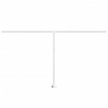 Set stâlp pentru copertină, alb, 450x245 cm, fier - Img 3