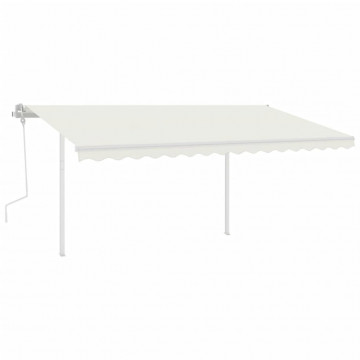 Set stâlp pentru copertină, alb, 450x245 cm, fier - Img 5