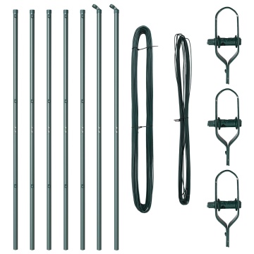 Set stâlpi de gard 7 piese Verde Metal Stâlp, 3.2x3.2x190 cm - Img 2