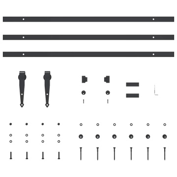 Set uși glisante pentru dulap 244 cm oțel carbon - Img 4