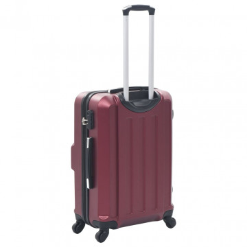 Set valize cu carcasă rigidă, 3 buc., roșu vin, ABS - Img 4