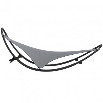 Șezlong balansoar cu roți din oțel și material textil ,gri - Img 4