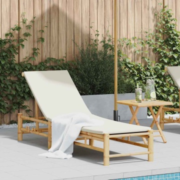 Sezlong cu perne 55x199x30 cm bambus - Img 1