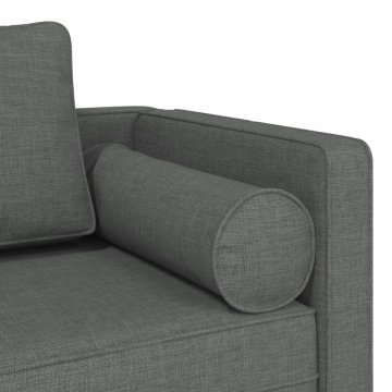 Șezlong cu perne, gri închis, material textil - Img 5