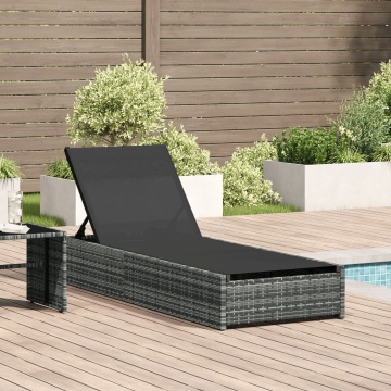 Șezlong Gri 60x200x27 cm Poliratan - Img 1
