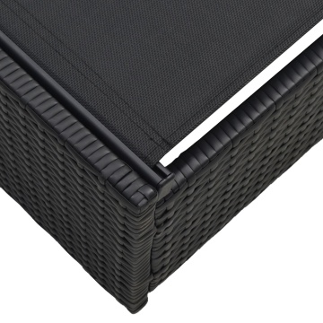 Şezlong Negru 60x200x27 cm Ratan Poly - Img 3