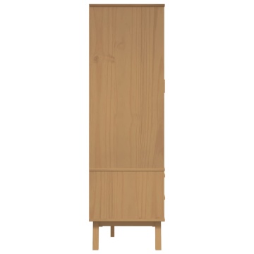 Șifonier OLDEN, maro, 76,5x53x172 cm, lemn masiv pin - Img 7
