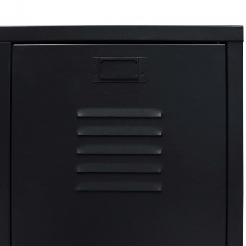 Șifonier, stil industrial, 67 x 35 x 107 cm, negru, metal - Img 4