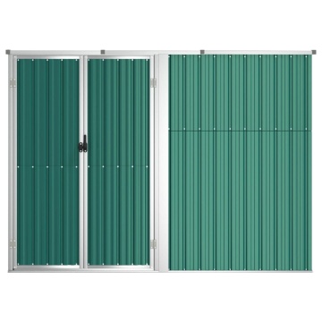 Șopron de grădină, verde, 225x89x161 cm, oțel galvanizat - Img 4