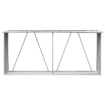 Șopron depozitare lemne, oțel galvanizat, 330x84x152 cm, gri - Img 3
