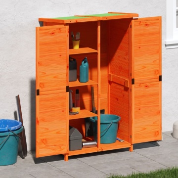 Șopron scule de grădină maro 83x57x140 cm lemn masiv de pin - Img 1