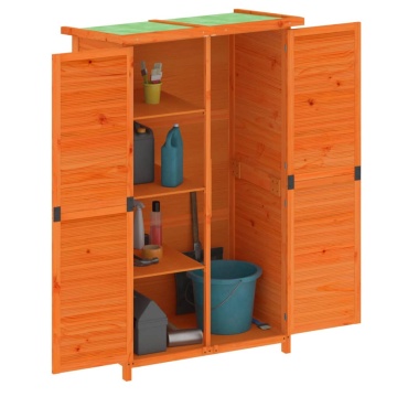 Șopron scule de grădină maro 83x57x140 cm lemn masiv de pin - Img 3