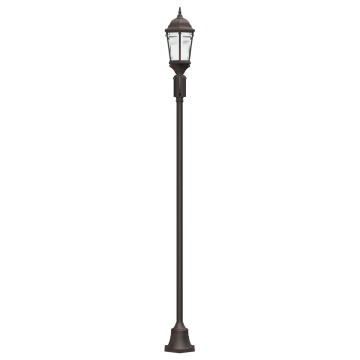 Stâlp de iluminat pentru grădină cu 2 lampi E27 bronz 220 cm aluminiu - Img 4