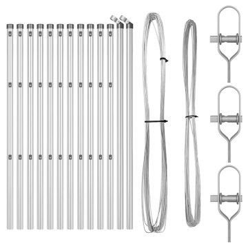 Stâlpi 13 buc Ø32 mm 80 cm Oțel galvanizat - Img 2