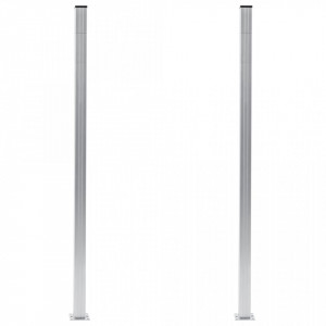 Stâlpi de gard, 2 buc., 185 cm, aluminiu - Img 2