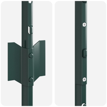 Stâlpi de gard 22 pcs U-Channel Verde 200 cm Oțel - Img 4