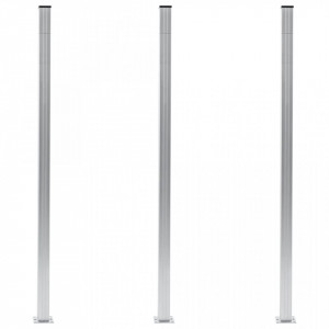 Stâlpi de gard, 3 buc., 185 cm, aluminiu - Img 1