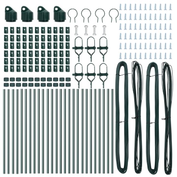 Stâlpi de Gard cu Plăci de Bază 26 pcs Ø32mm 68.5cm Oțel Zincat - Img 3